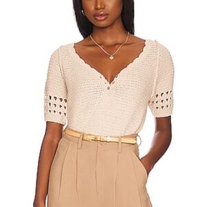 Free People Bree Pullover Cream Knit Sweater